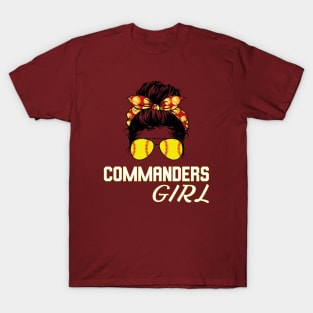Commanders Girl Messy Bun T-Shirt
